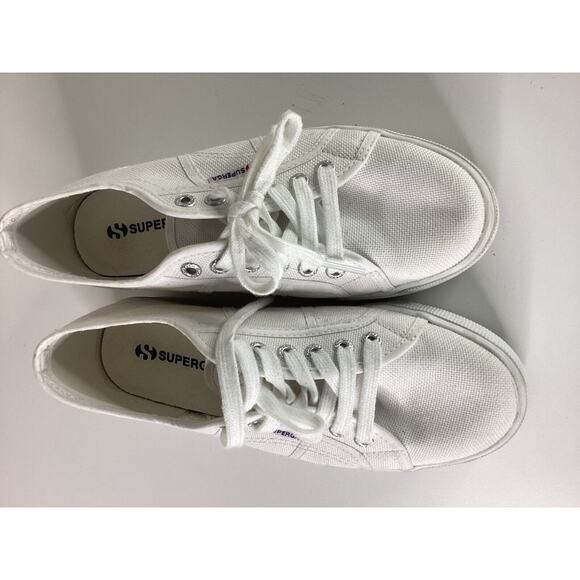 Superga 2790 Platform Sneaker Womens White Canvas Shoes Lace Up Size 8 - Picture 4 of 7